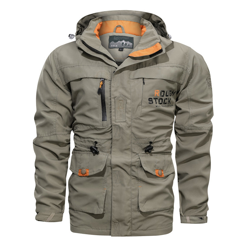 Herren nan wasserfeste und winddichte Outdoorparka mit abnehmbarer Kapuze EB