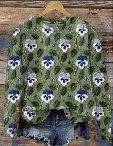 EB | Lässiger Pullover mit Blumenmuster