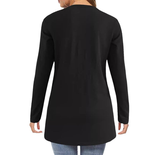 Damen Langarm Cardigan mit praktischen Taschen und offenem Schnitt EB
