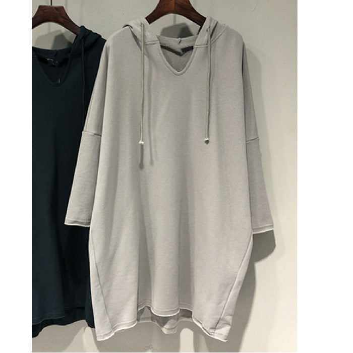 Damen Hoodie-Kleid mit großzügigem Schnitt und Kapuze EB