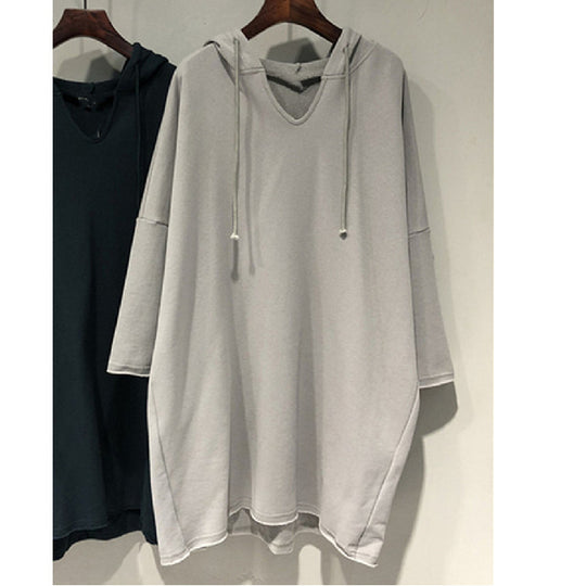 Damen Hoodie-Kleid mit großzügigem Schnitt und Kapuze EB