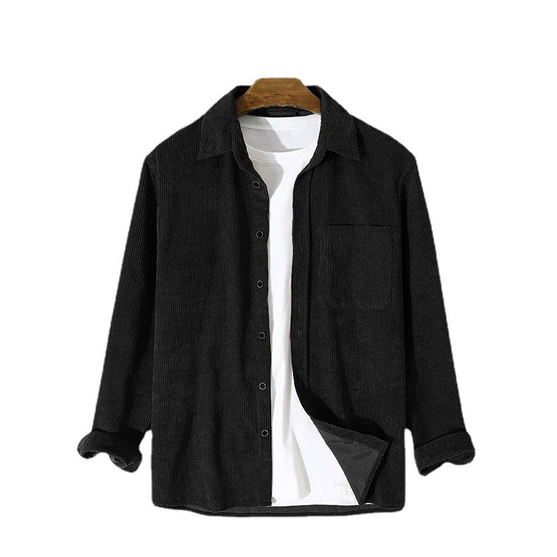 Herren Cordjacke mit fein strukturierter Optik und praktischer Brusttasche EB