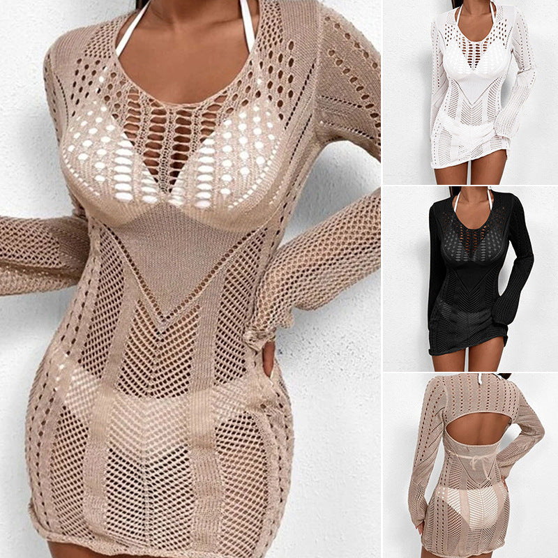 Damen elegantes gehäkeltes Strandkleid EB