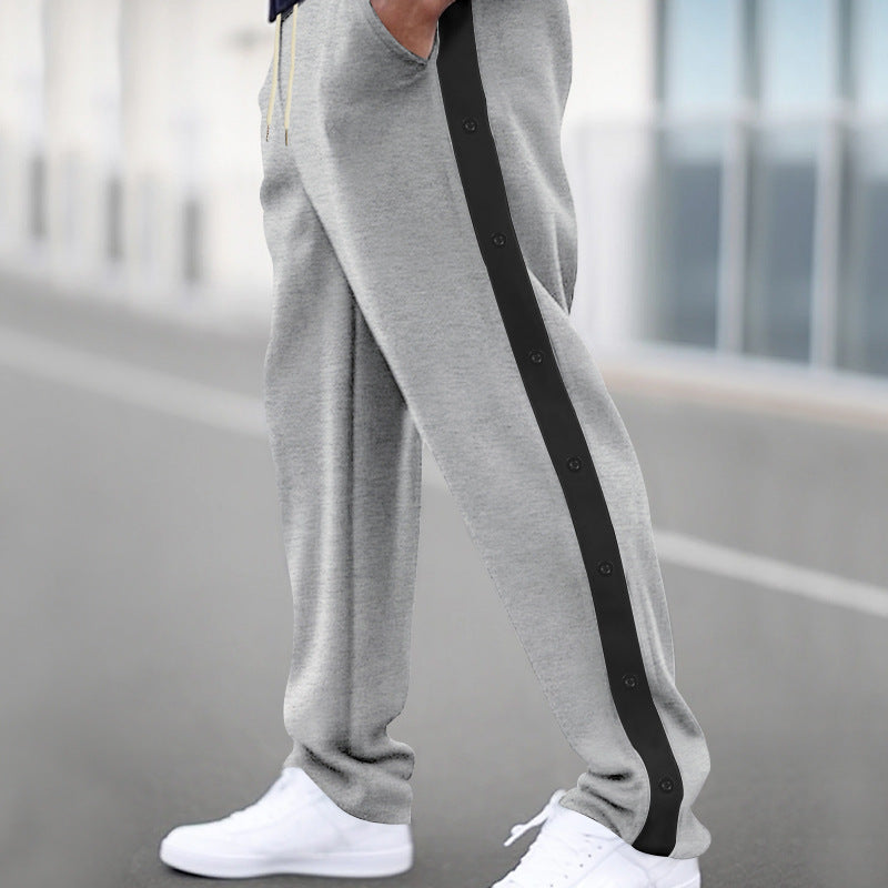 Herren Sportliche Jogginghose mit Druckknopfverschluss und atmungsaktivem Material EB