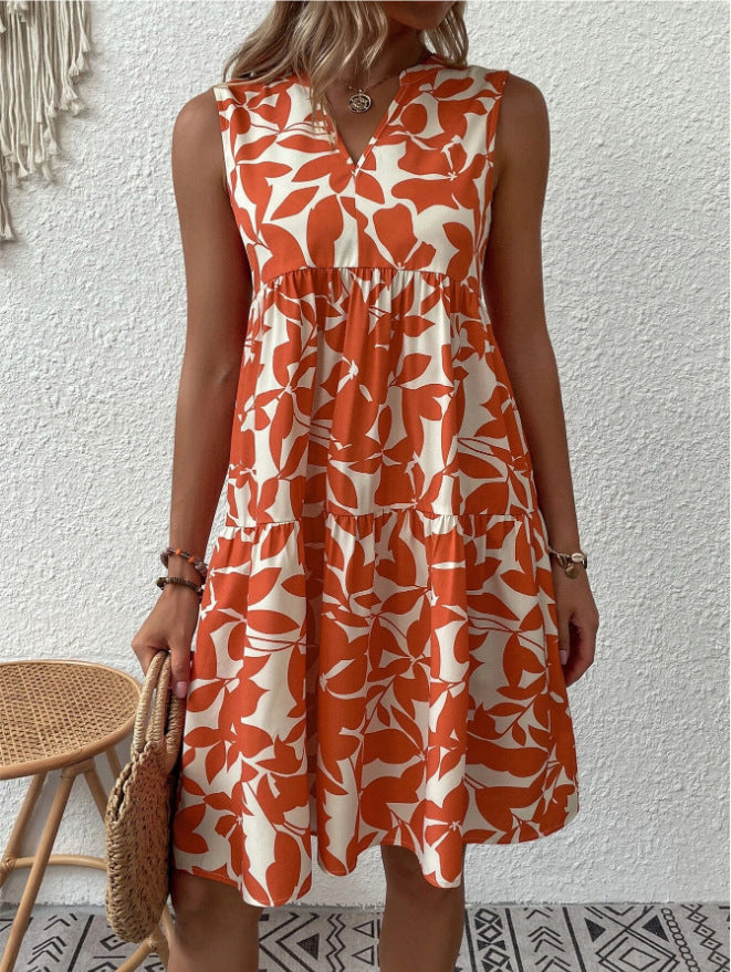 Damen Blumenkleid im lässigen A-Linien-Design EB