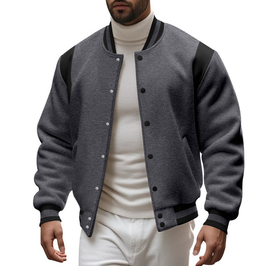 Herren Sportliche Collegejacke mit modernem Design und Kontrastärmel EB