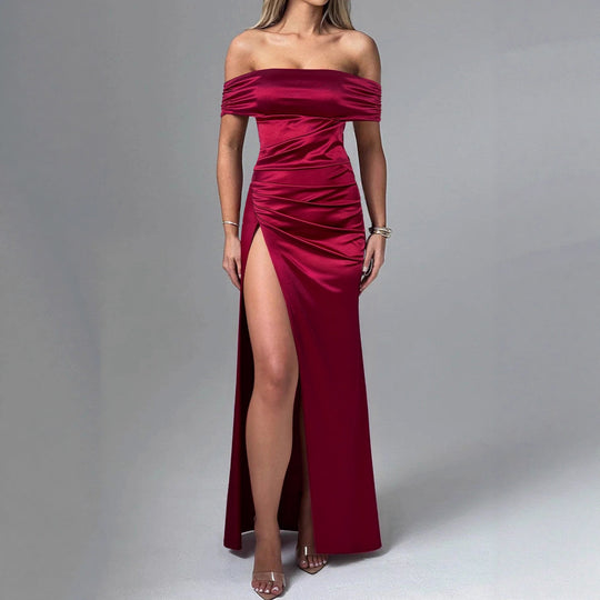 Damen Figurbetontes Asymmetrisches Abendkleid EB