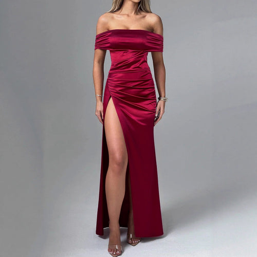 Damen Figurbetontes Asymmetrisches Abendkleid EB