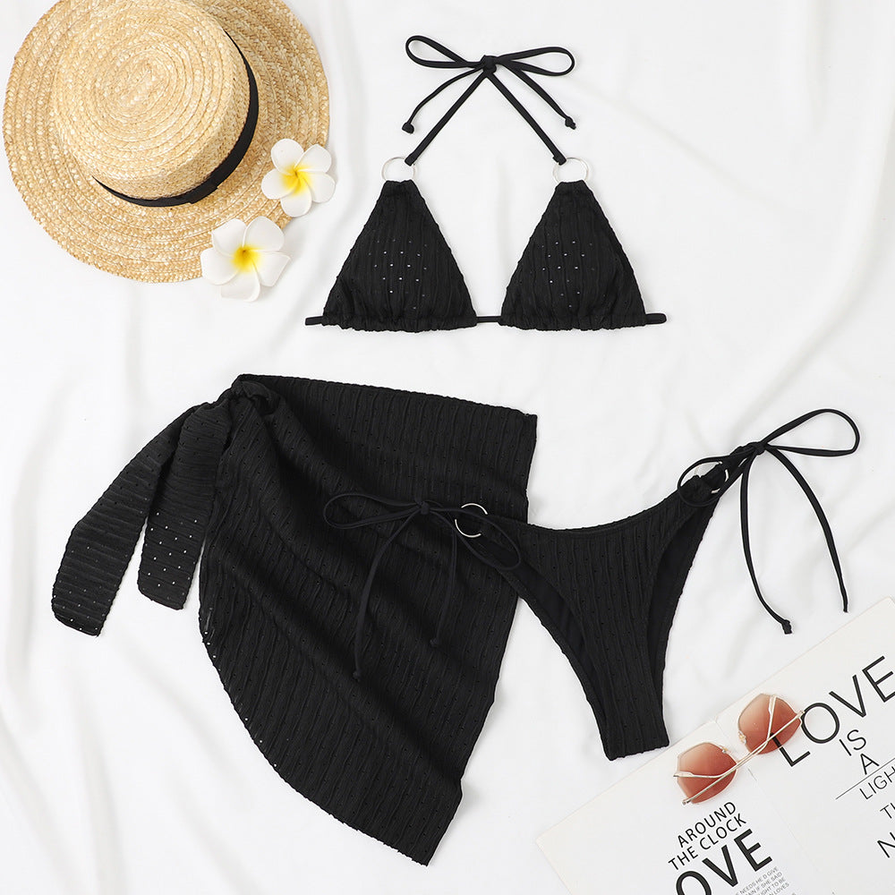 Damen Triangel Bikini-Set mit schickem Wickelrock EB