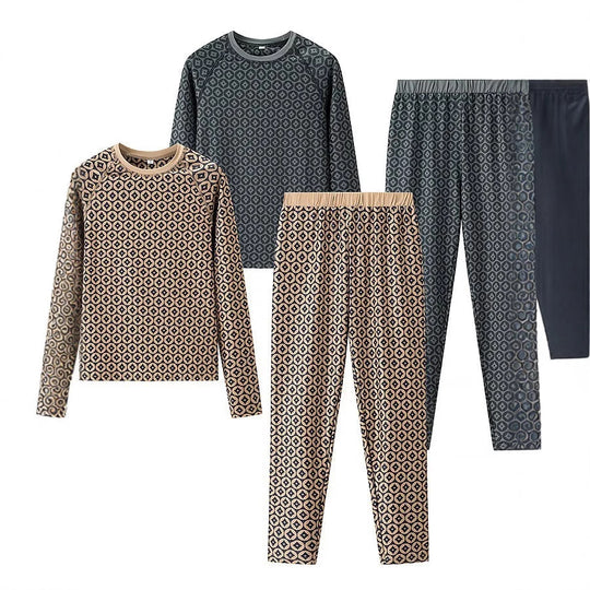 Damen Pyjama-Set aus weichem Jersey mit modernem Muster EB