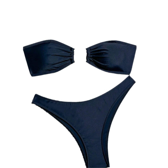 Damen Bandeau-Bikini mit dekorativem Schmuckdetail EB
