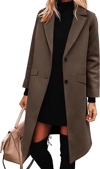 Damen Eleganter Woll-Trenchcoat mit klassischem Revers EB
