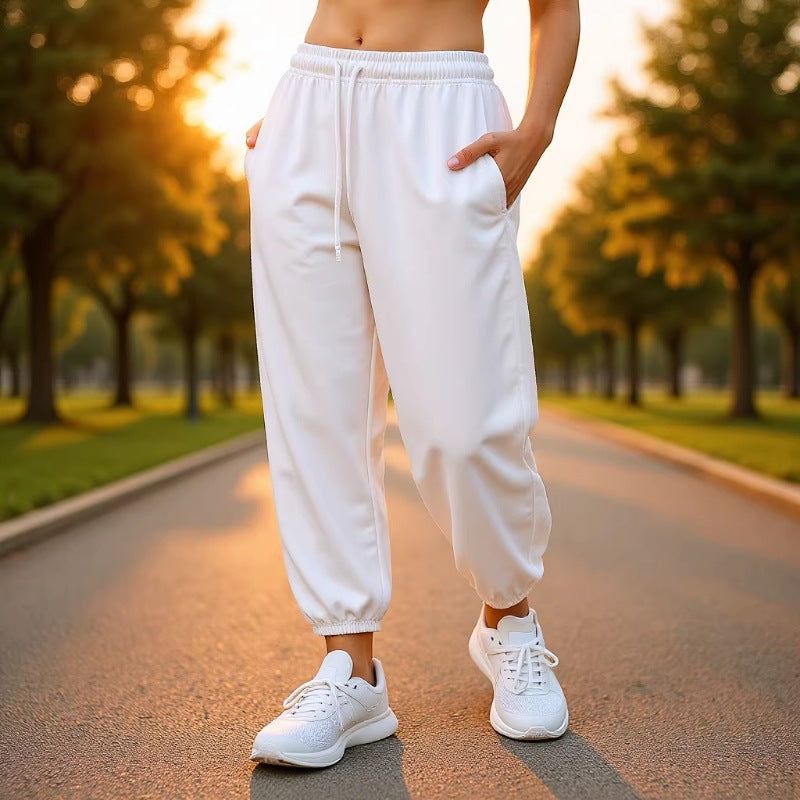 Damen nan atmungsaktive Performance-Joggerhose mit hohem Komfortbund, verstellbarem Kordelzug und elastischen Schlauchbündchen EB
