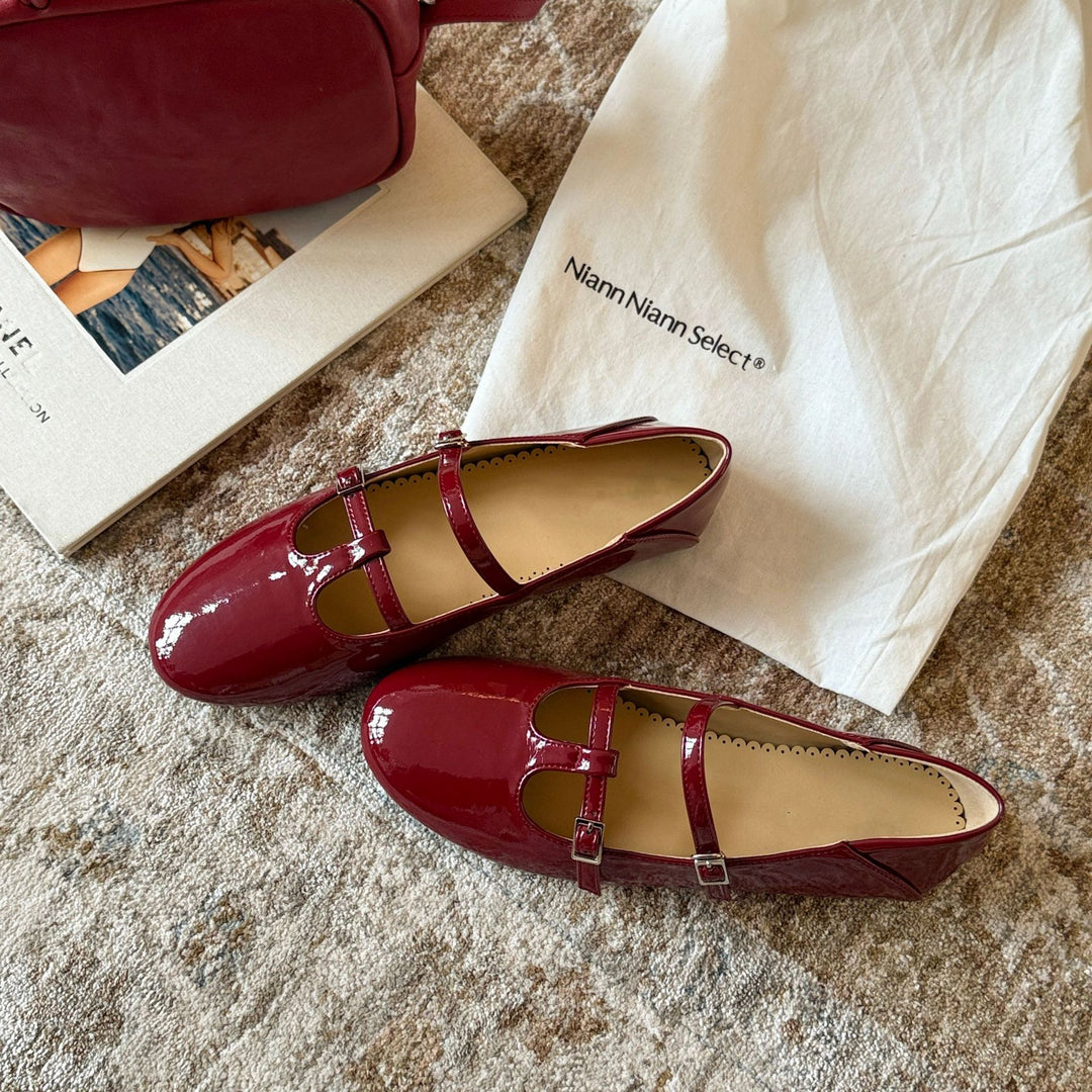 Damen Elegant verzierte Ballerinas mit doppeltem Riemchen und komfortabler Innensohle EB
