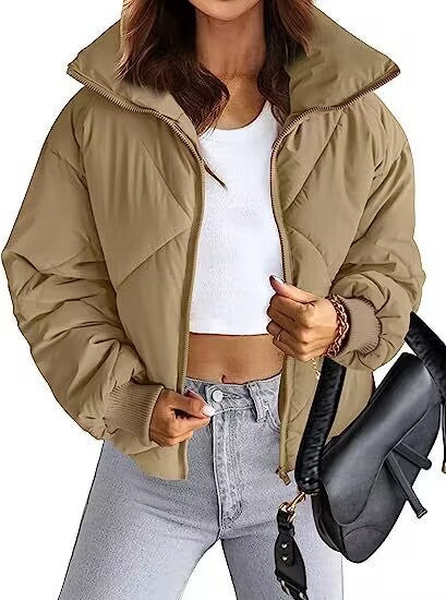 Damen Wärmeisolierte Steppjacke mit hohem Kragen und elastischen Bündchen EB