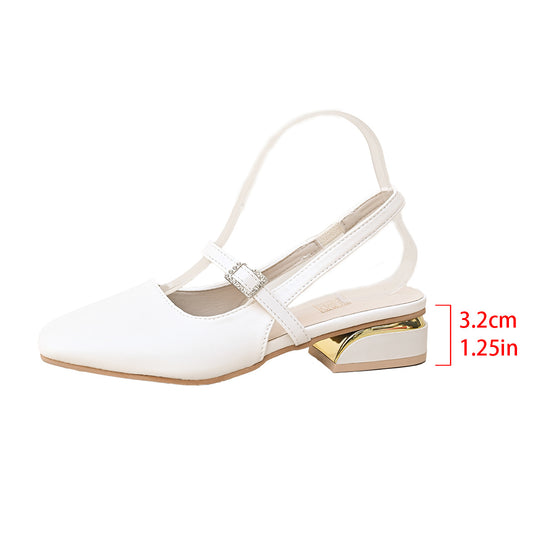 Damen Slingback-Ballerinas mit eleganter Schnallenverzierung und Komfortabsatz EB