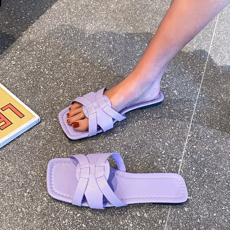 Damen stylische Riemchen-Pantoletten mit komfortabler Sohle EB