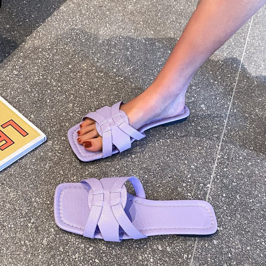 Damen stylische Riemchen-Pantoletten mit komfortabler Sohle EB