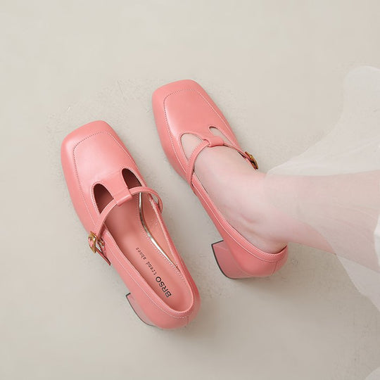 Damen elegante Mary Jane Pumps mit modischem Blockabsatz und verstellbarem Riemchen EB
