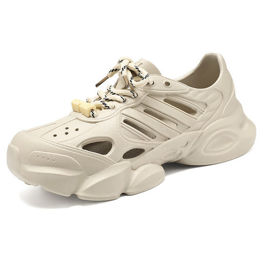 Herren nan futuristischer atmungsaktiver Cut-Out Plateau-Sneaker mit stoßdämpfender EVA-Sohle und Schnellverschluss EB
