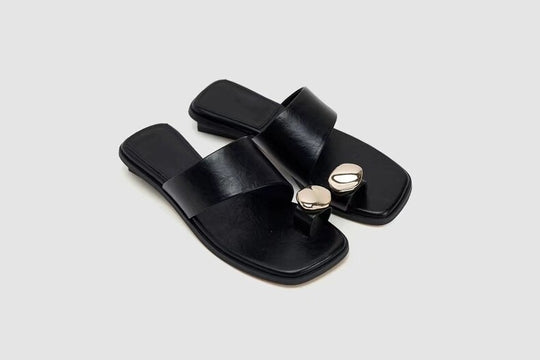 Damen bequeme Sling-Pantoletten mit elegantem Detail EB