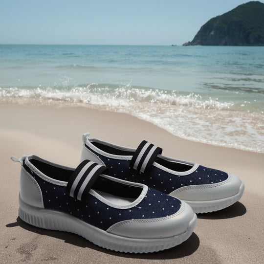 Damen Sportliche Freizeit-Schuhe mit elastischem Riemen EB