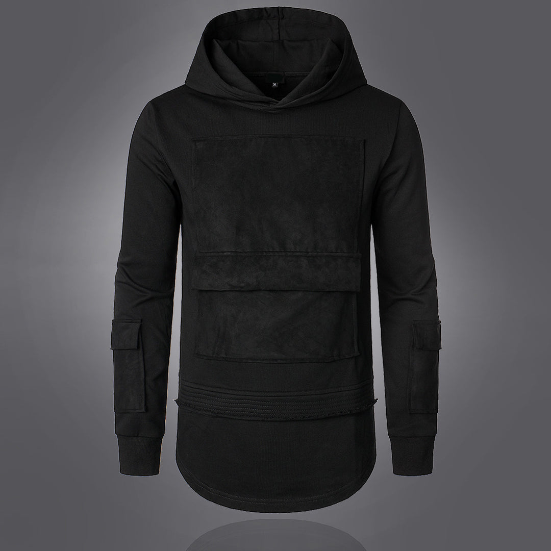 Herren modischer Hoodie mit integrierten Taschen und einzigartigem Design EB