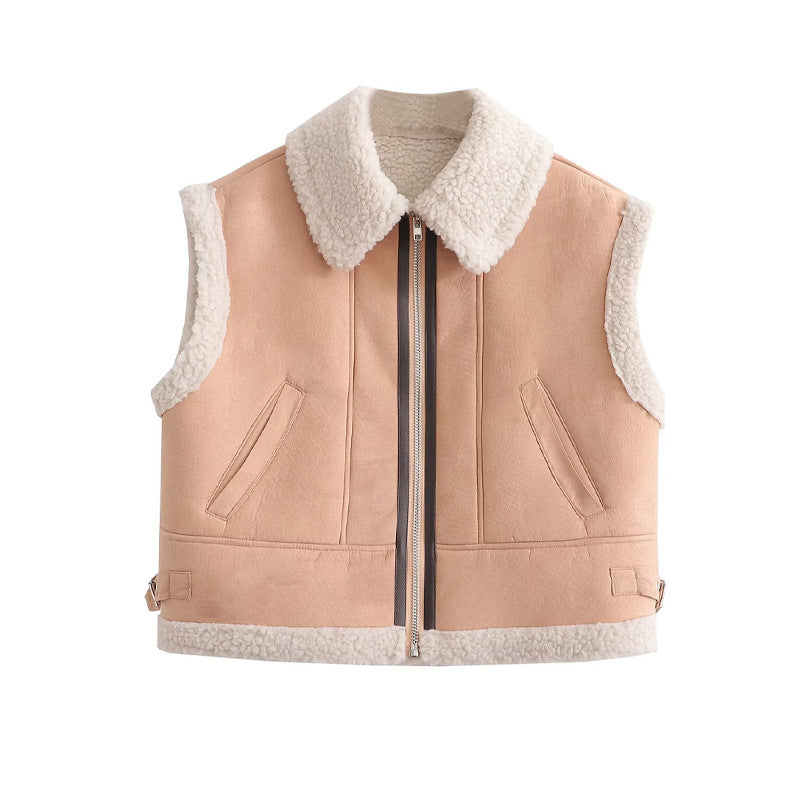 Damen modische Weste mit weichem Fleecefutter und modernem Design EB