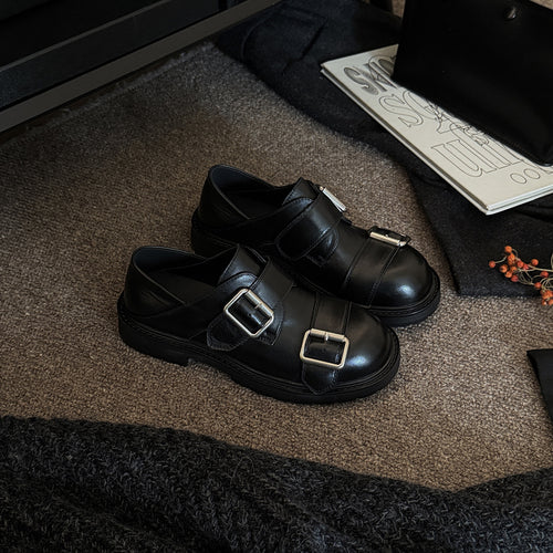 Damen Komfortable Schnürschuhe mit doppeltem Riemen und robustem Profil EB