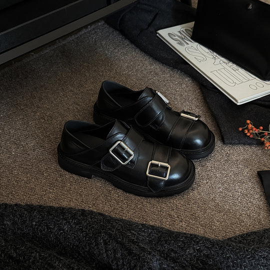 Damen Komfortable Schnürschuhe mit modischem Doppelschnallenverschluss EB