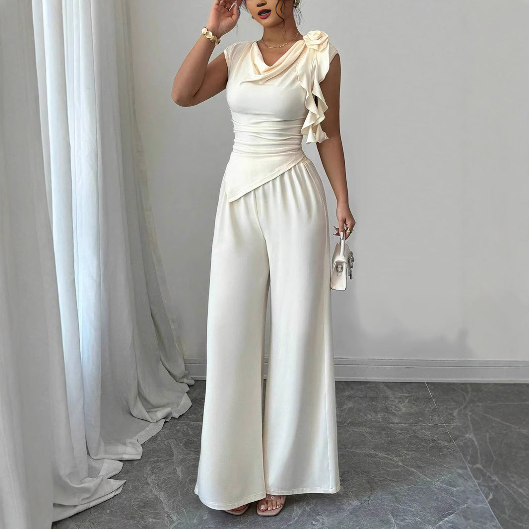 Damen Elegantes Jumpsuit mit Rüschendetails EB