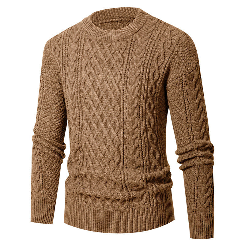 Herren Grobstrickpullover mit modischem Zopfmuster EB
