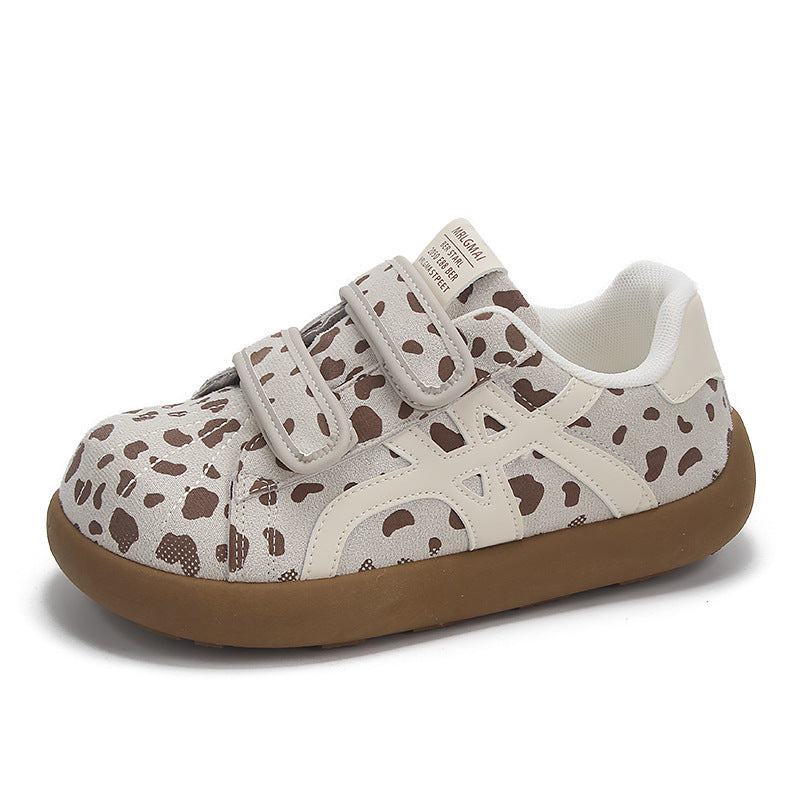 Damen Modische Sneaker mit Klettverschluss und tierischem Design EB