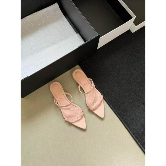 Damen elegante Slingback Sandalen mit v-förmiger Zehenpartie EB