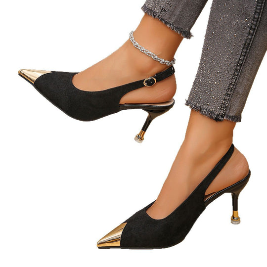 Damen Elegante Slingback Pumps mit metallic Akzenten EB