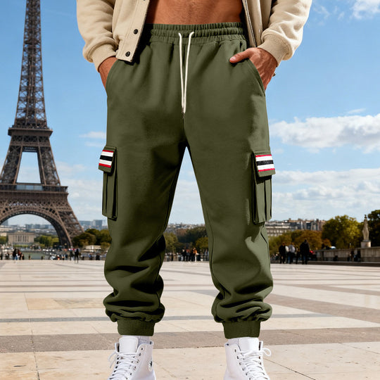Herren Cargo-Joggerhose mit aufgesetzten Klappentaschen und elastischem Bündchen EB
