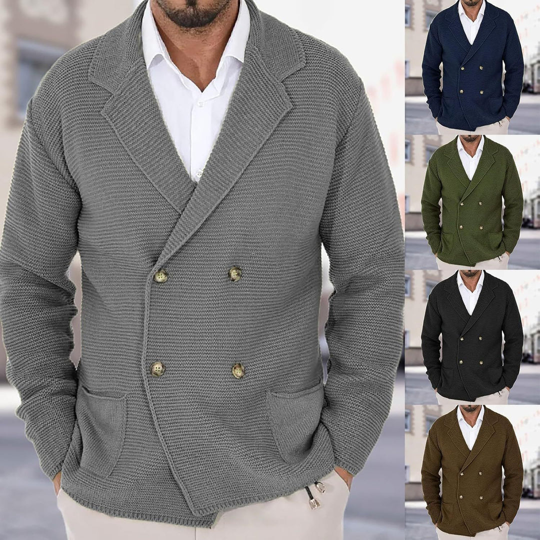 Herren Strickjacke mit modischem Schalkragen und dekorativen Knöpfen EB