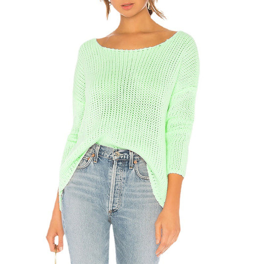 Damen luftiger Strickpullover mit weitem Schnitt und modernen Details EB