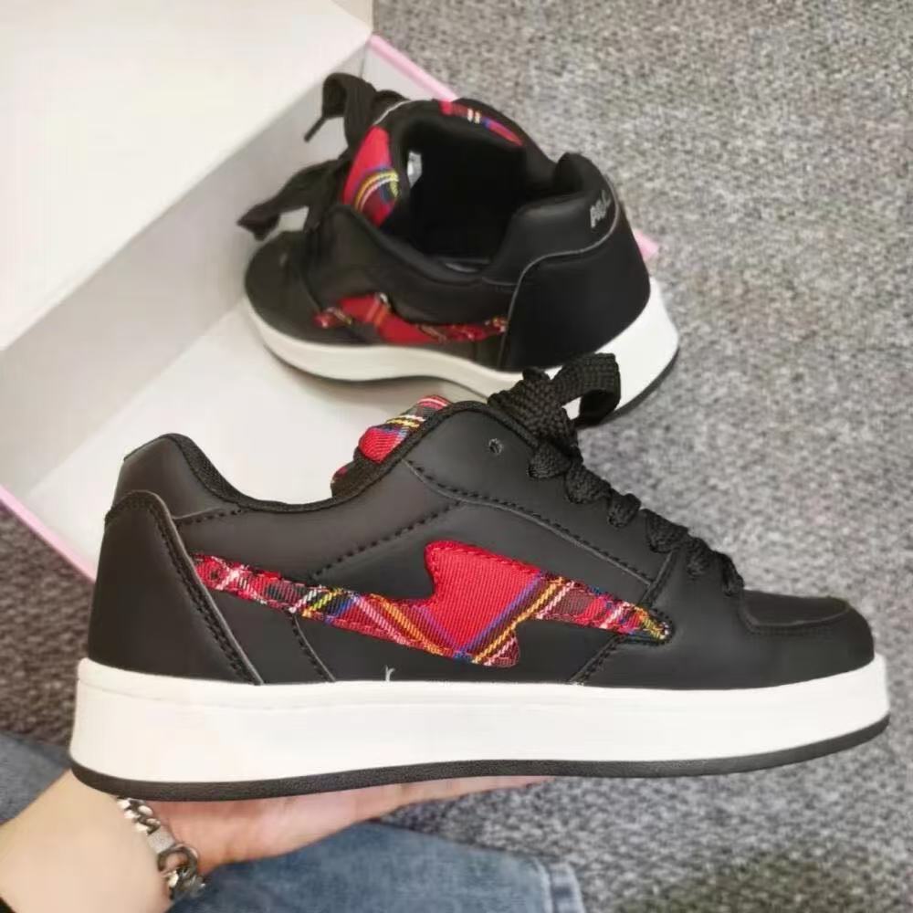 Damen Sportliche Sneakers mit modernem Karomuster und rutschfester Sohle EB