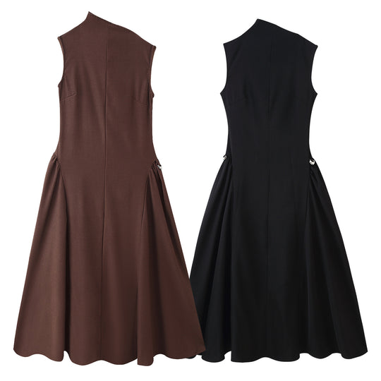 Damen ärmelloses Abendkleid mit asymmetrischem Schnitt und elegantem Fall EB