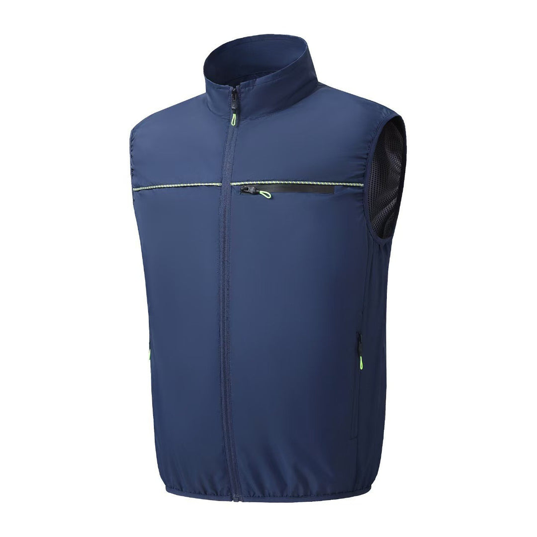 Unisex nan leichte winddichte Laufweste mit durchgehendem Reißverschluss und reflektierenden Details R&B