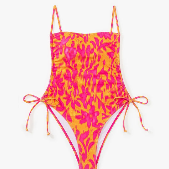 Damen Schwimmanzug mit kreativem floralen Muster und verstellbaren Trägern EB