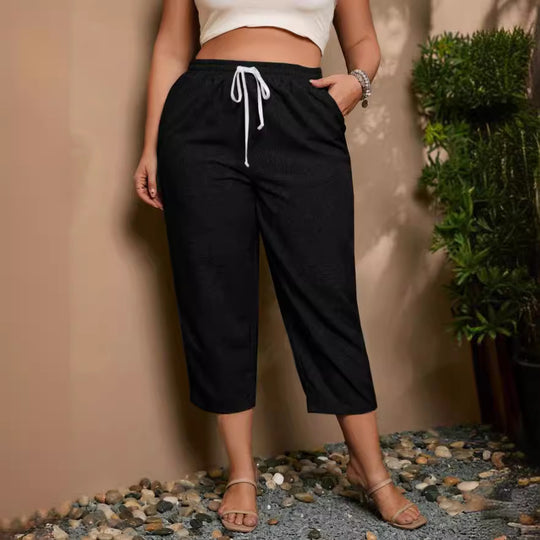 Damen Casual Freizeit-Hose mit elastischem Bund und praktischen Taschen EB