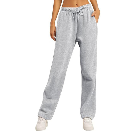 Damen nan hochwertige Relax-Hose mit hoher Taille, geradem Bein und integrierten Eingrifftaschen EB