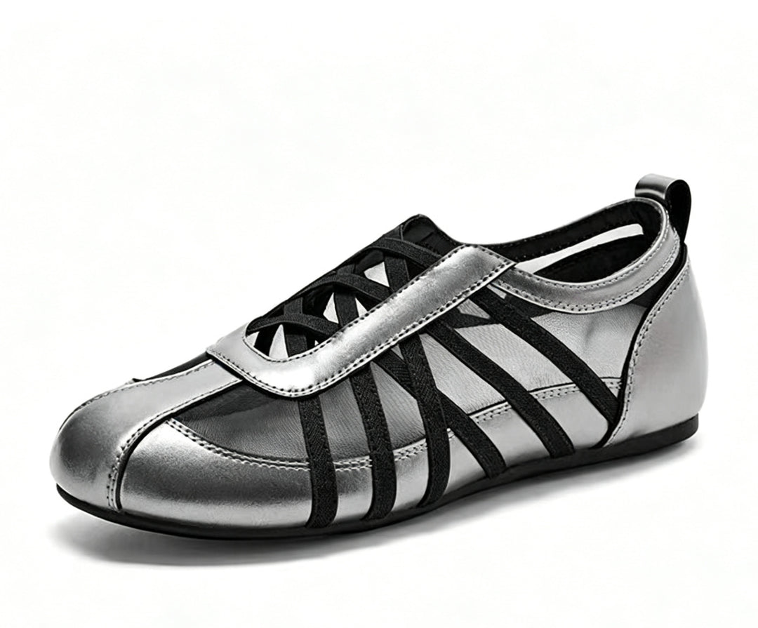 Damen Slip-On Ballerinas mit flexiblem Riemchendesign EB
