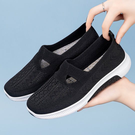 Damen Atmungsaktive Slip-On Sneakers mit elastischen Einsätzen EB