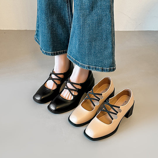 Damen Elegante Mary Jane Pumps mit modischen Riemchen EB