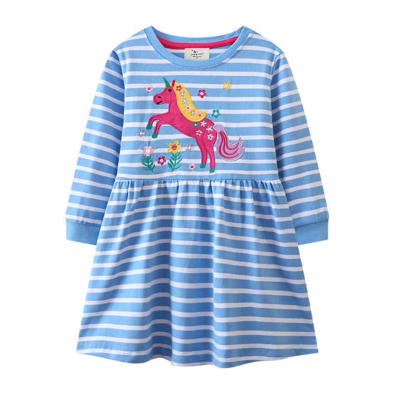 Mädchen Freizeitkleid mit süßem Einhorn-Design EB