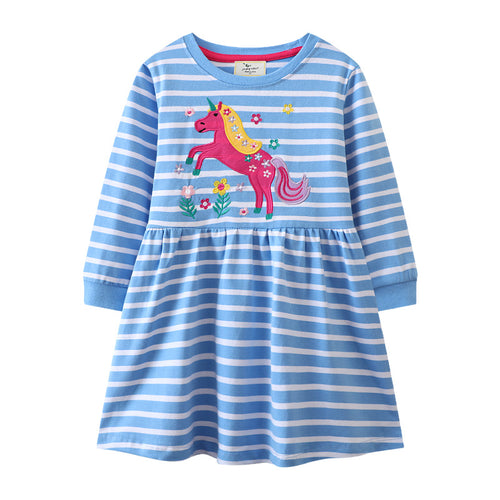Mädchen Freizeitkleid mit süßem Einhorn-Design EB