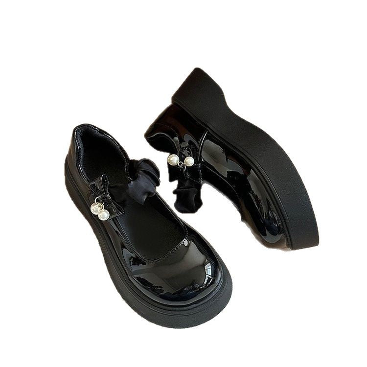 Damen modische Plateausneaker mit eleganter Schleifen-Applikation EB